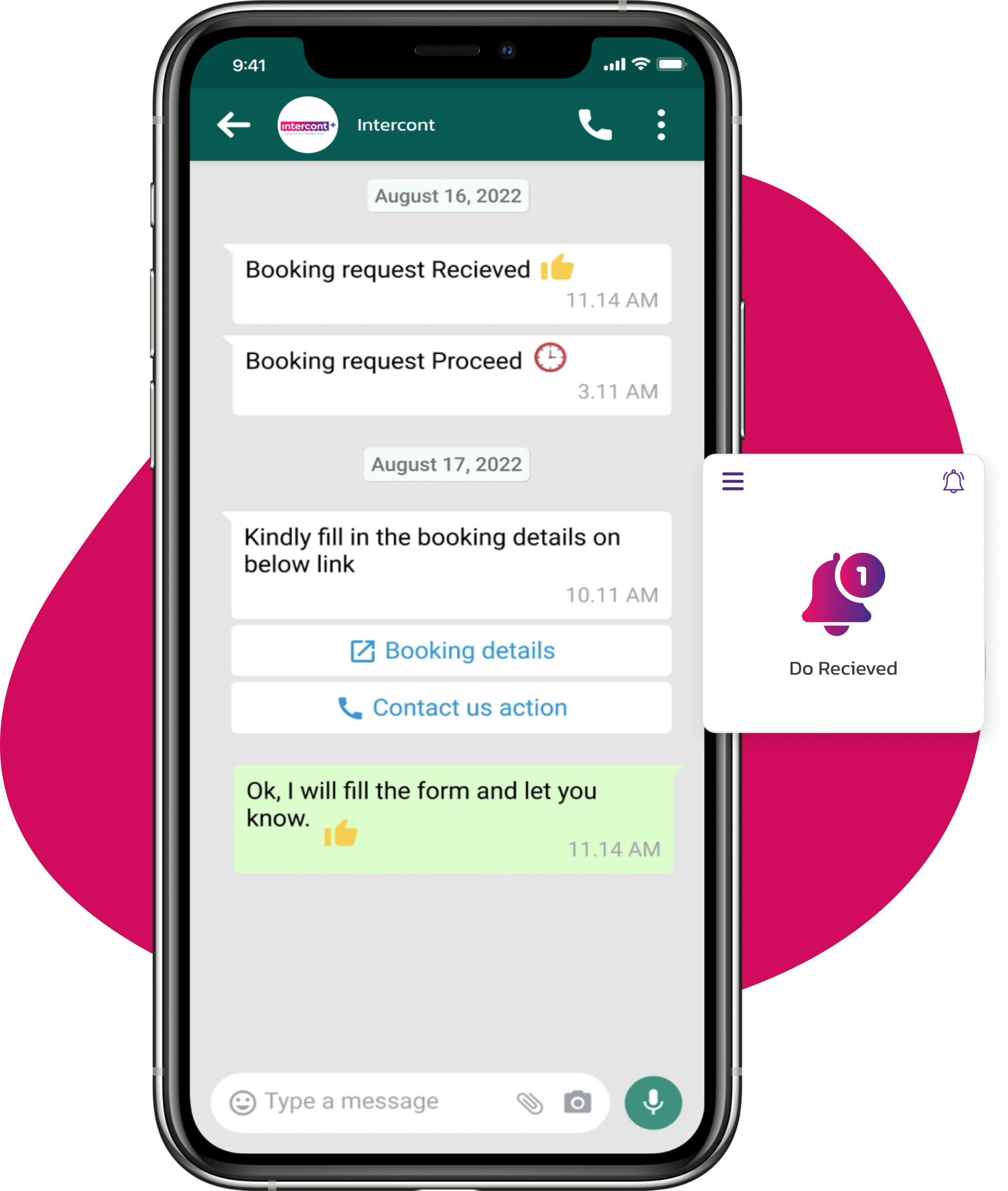WhatsApp notification