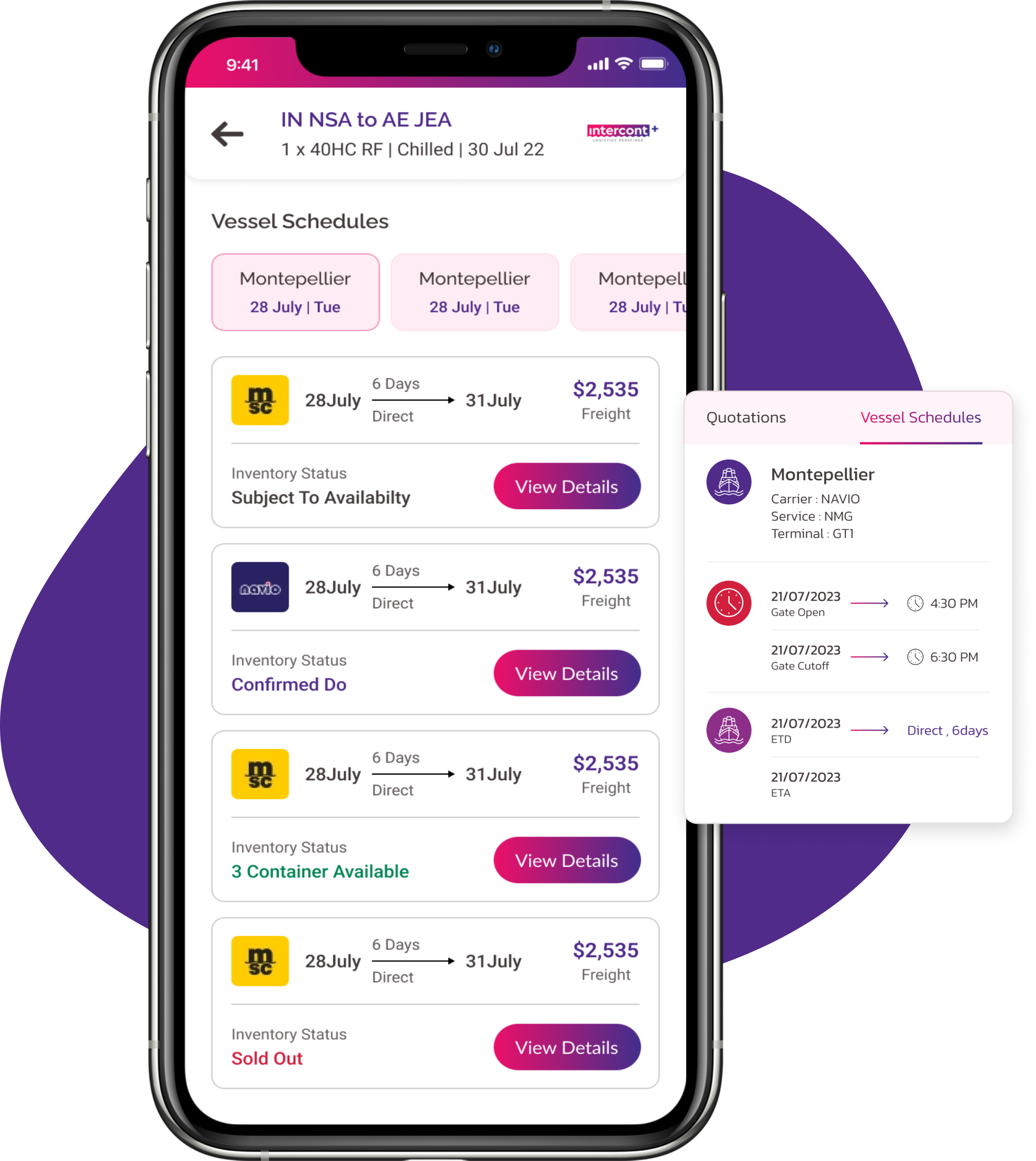 Instate rates & schedule